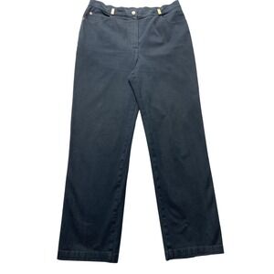 St John Sport Jeans Womens 35x29.5 Blue Dark Wash High Rise Straight USA‎ Denim